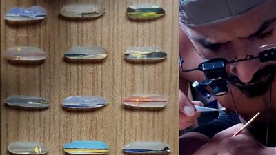 باستخدام رموش رفيعة.. شاب مغربي يبدع في الرسم على المصغرات | صور