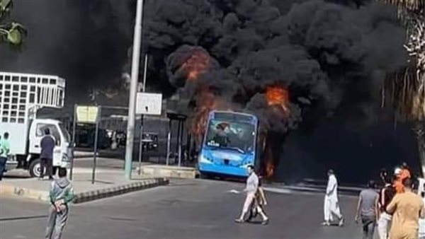 حريق أتوبيس نقل عام