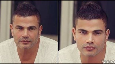 السنوات أثبتتها.. تطبيق “face app” لا يصلح مع عمرو دياب (صور)