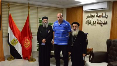 وفد الكنيسة يهنئ القيادات التنفيذية بمحافظة بورسعيد بالمولد النبوي 