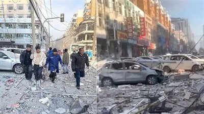  انفجار لغاز غامض في مقاطعة بالصين يهز مدينة بالكامل ويدمر عددًا من السيارات والمباني 