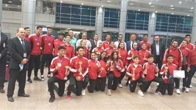 بعثة منتخب مصر للكاراتيه تصل إلى القاهرة بعد حصد 60 ميدالية ببطولة البحر المتوسط