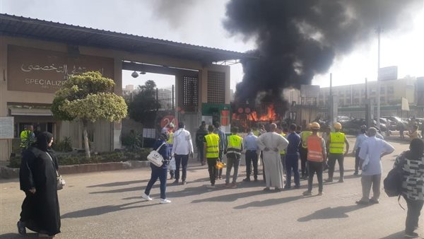 حريق بمستشفى عين