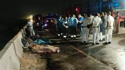 مصرع وإصابة 11 شخصا في حادث تصادم على الطريق الدائري الأوسطي