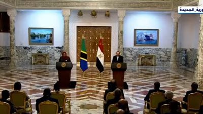 10 رسائل مهمة للرئيس السيسي خلال جلسته مع نظيرته التنزانية بقصر الاتحادية