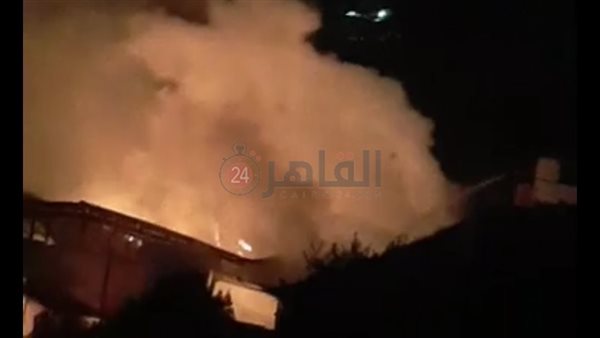 حريق مخزن بلاستيك