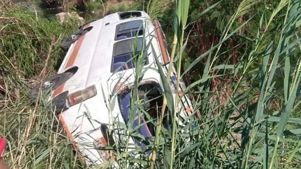 تصادم ميكروباص بتروسيكل