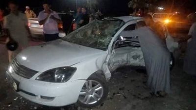 إصابة شخصين إثر سقوط سيارة من أعلى كوبري طما العلوي بسوهاج