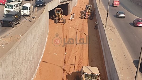 أعمال ردم نفق طريق