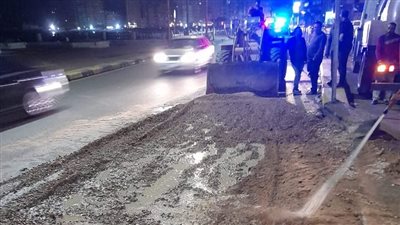 صرف الإسكندرية: الهبوط الأرضي بطريق الكورنيش لم يتسبب في كسر خط الطرد