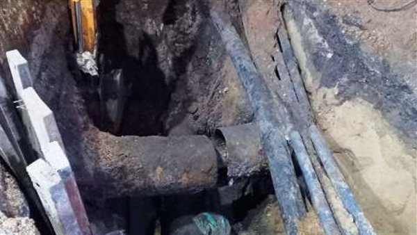 أعمال إصلاح خط الصرف