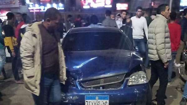 تصادم 4 سيارات في