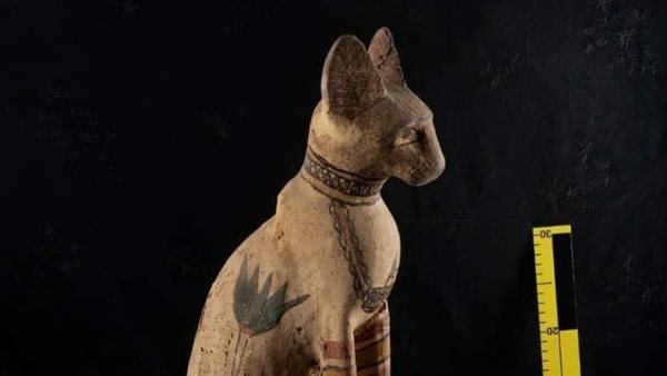  تمثال من الخشب لقط