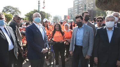وزير الشباب والرياضة ومحافظا بني سويف والمنيا يطلقون ماراثون الدراجات بالمنيا| صور 