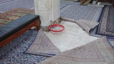 تسرب مياه الأمطار داخل مسجد أبو غنام الأثري بكفر الشيخ| صور