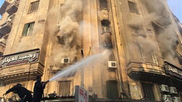 حريق عقار محل العطار