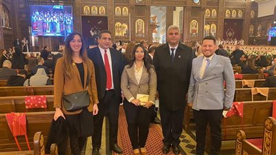 وفد تنسيقية شباب الأحزاب والسياسيين يشارك فى قداس عيد الميلاد فى العاصمة الإدارية