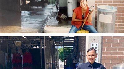 كيت لونا.. قصة كفاح شرطية بدأت حياتها بغسل سيارات الشرطة (صور)