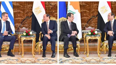 الرئيس السيسي يستقبل رئيس الوزراء اليوناني و الرئيس القبرصي في الأتحادية