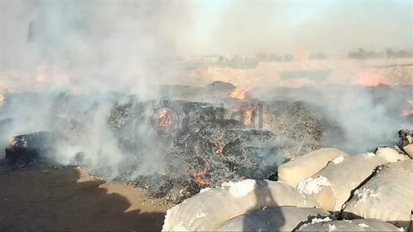 حريق في شونة قطن