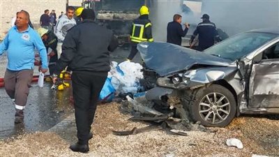 مصرع وإصابة 4 إندونيسيين في انقلاب ملاكي بالطريق الصحراوي بالبحيرة