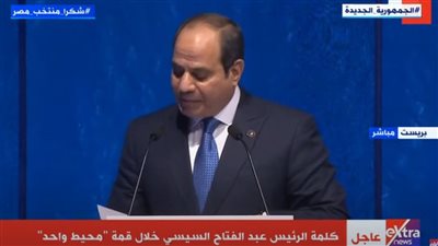 السيسي: مصر تدعو لتكثيف الجهود الدولية لحماية البحار والمحيطات من ظاهرة تغير المناخ 