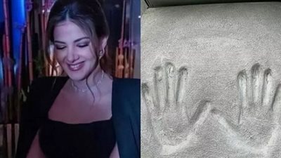 دنيا سمير غانم تضع بصمتها على جدار المشاهير في بوليفارد رياض سيتي