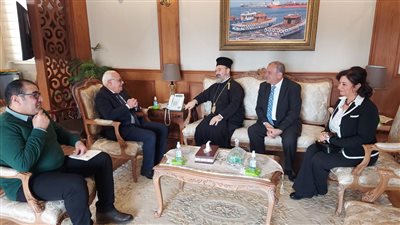 محافظ بورسعيد يستقبل مطران الروم الأرثوذكس