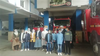 تلاميذ المدارس في الحماية المدنية ببني سويف للتعرف على دور رجل الإطفاء