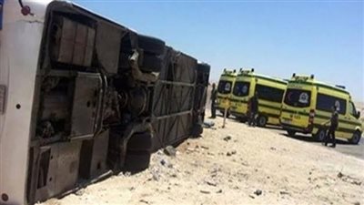 إصابة شخصين إثر انقلاب أتوبيس بشرق التفريعة في بورسعيد