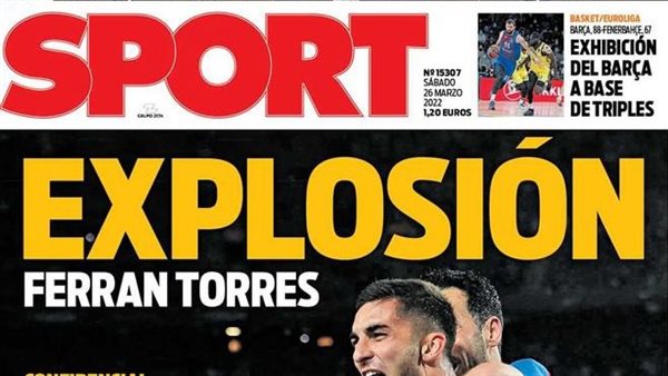 غلاف صحيفة سبورت