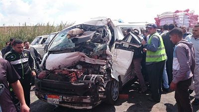 إصابة 5 أشخاص في تصادم سيارتين بطريق “الكسارة” بالشرقية