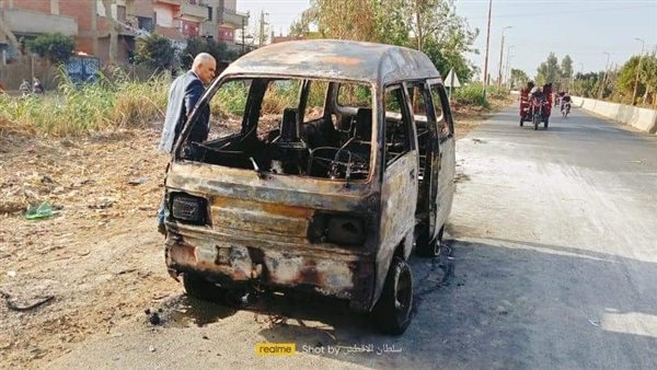 تفحم سيارة بالمنوفية