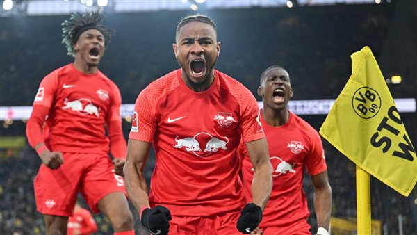 احتفال لاعبي لايبزيج