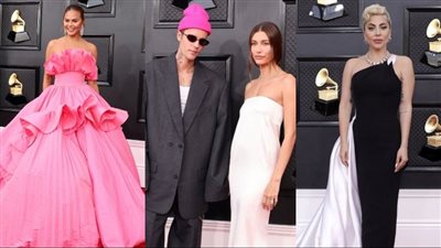 ظهور الرئيس الأوكراني وقُبلات على الريد كاربت.. أبرز لقطات حفل الجرامي 2022 | صور