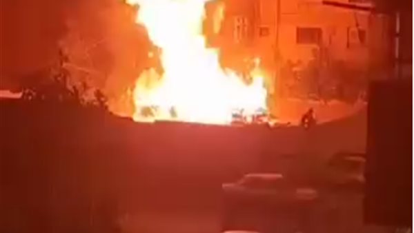 حريق خلف مول السراج