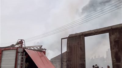 السيطرة على حريق بقطعة أرض بالقرب من محطة وقود بالقليوبية| صور 