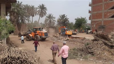 إزالة 27 حالة مخالفة على أراضي زراعية بمساحة 1400 مترًا بطوخ في القليوبية