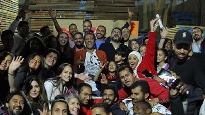 أسرة مسلسل مكتوب عليا تحتفل بـ انتهاء التصوير بحضور أبطال وصناع العمل | صور