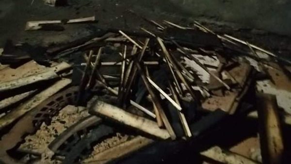 حريق مخزن أخشاب ببني