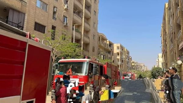 حريق جراج بحدائق