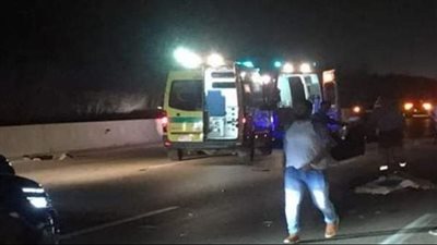 إصابة 9 أشخاص في انقلاب سيارة ميكروباص أعلى الطريق الدائري اتجاه المرج