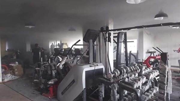 حريق صالة جيم 