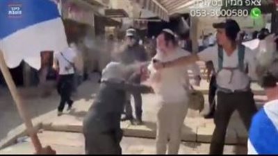 مسيرة الأعلام.. فيديو متداول لمستوطنين يعتدون على سيدة فلسطينية بالقدس