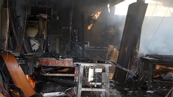 حريق بورشة نجارة