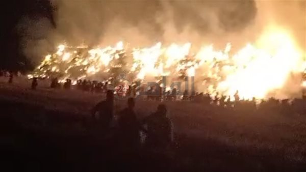 حريق شونة قش بالشرقية