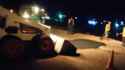 شمال سيناء تواصل عمليات رفع كفاءة طريق العريش القنطرة | صور