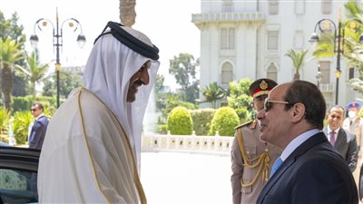 مراسم استقبال أمير قطر بقصر الاتحادية | صور 