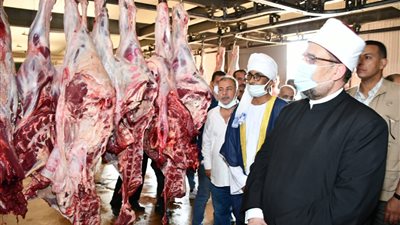 وزير الأوقاف يتفقد تجهيز لحوم الأضاحي بمجزر البساتين