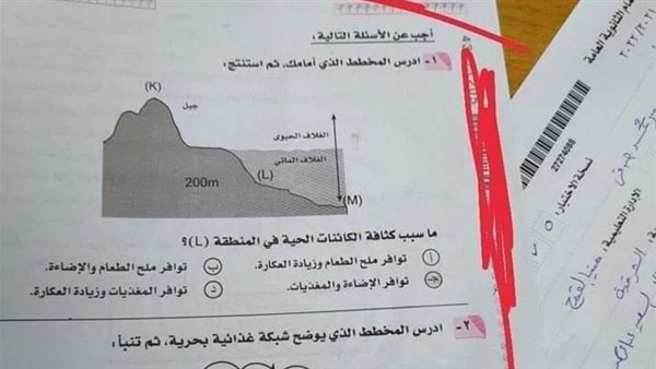 ورقة الامتحان المسربة